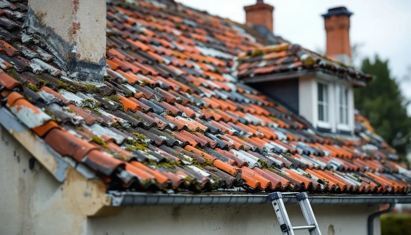 Toiture ancienne en tuiles à rénover dans les Yvelines